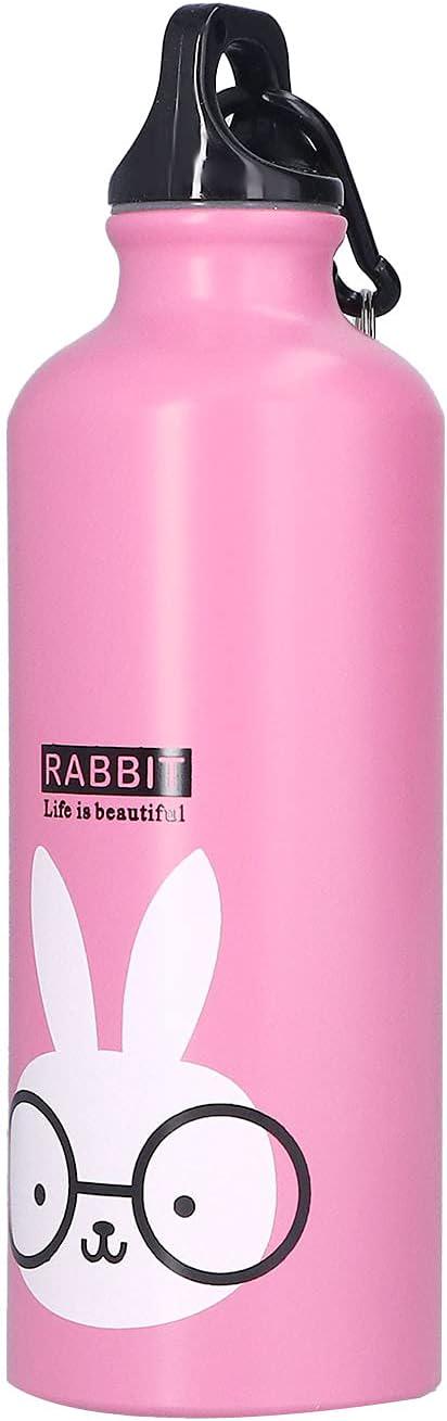 Бутылка для воды Зайчик с карабином 500 мл Розовый - фото 5 Бутылка для воды Зайчик с карабином 500 мл Розовый - фото 5