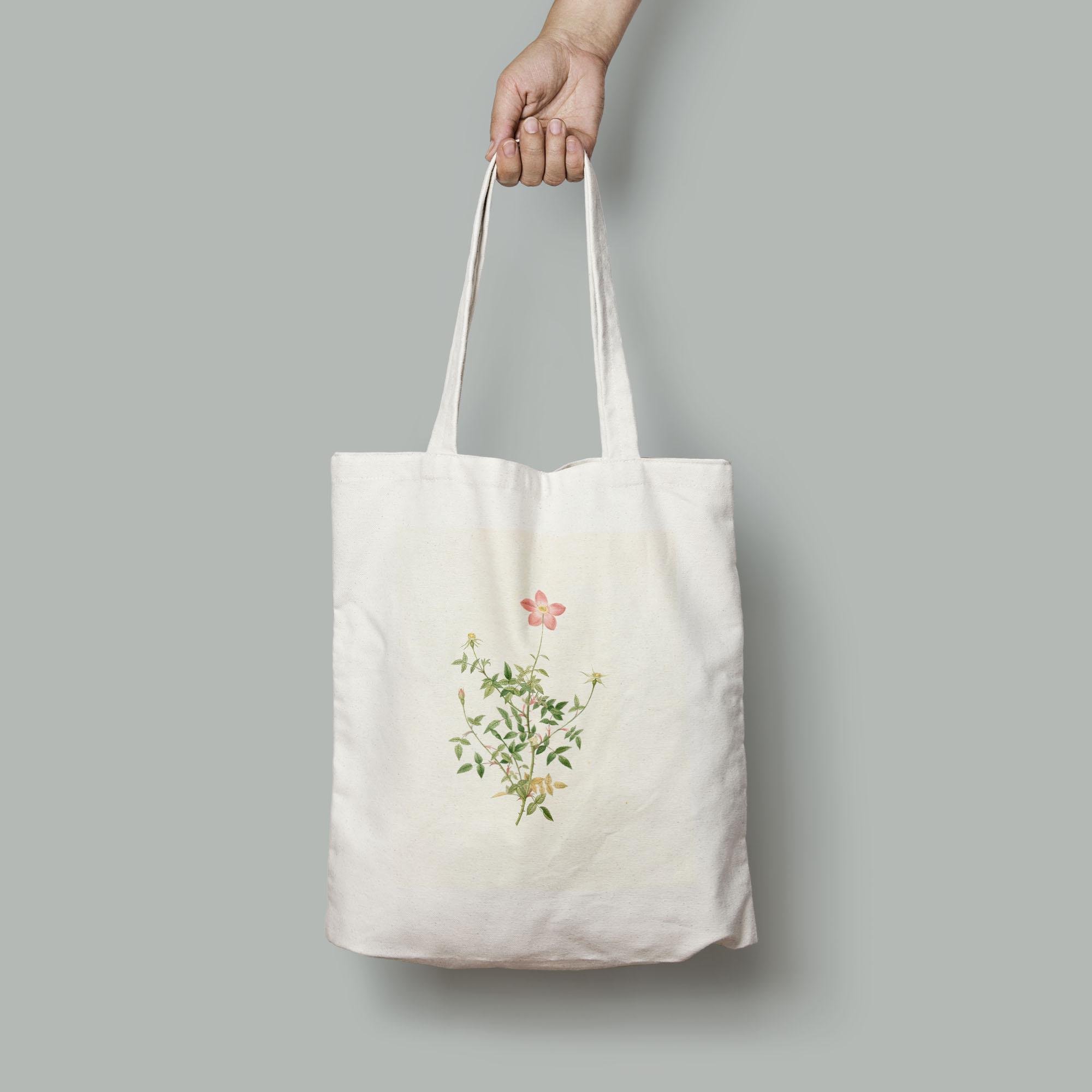 Еко-сумка Вінтажний квітковий принт Роза індика пуміла шопер (Flowers1920002_Bag)
