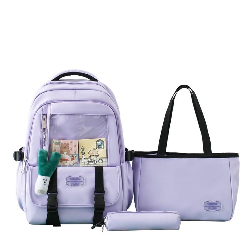 Школьный рюкзак для девочки 3в1 Фиолетовый (CL2426-3) - фото 1
