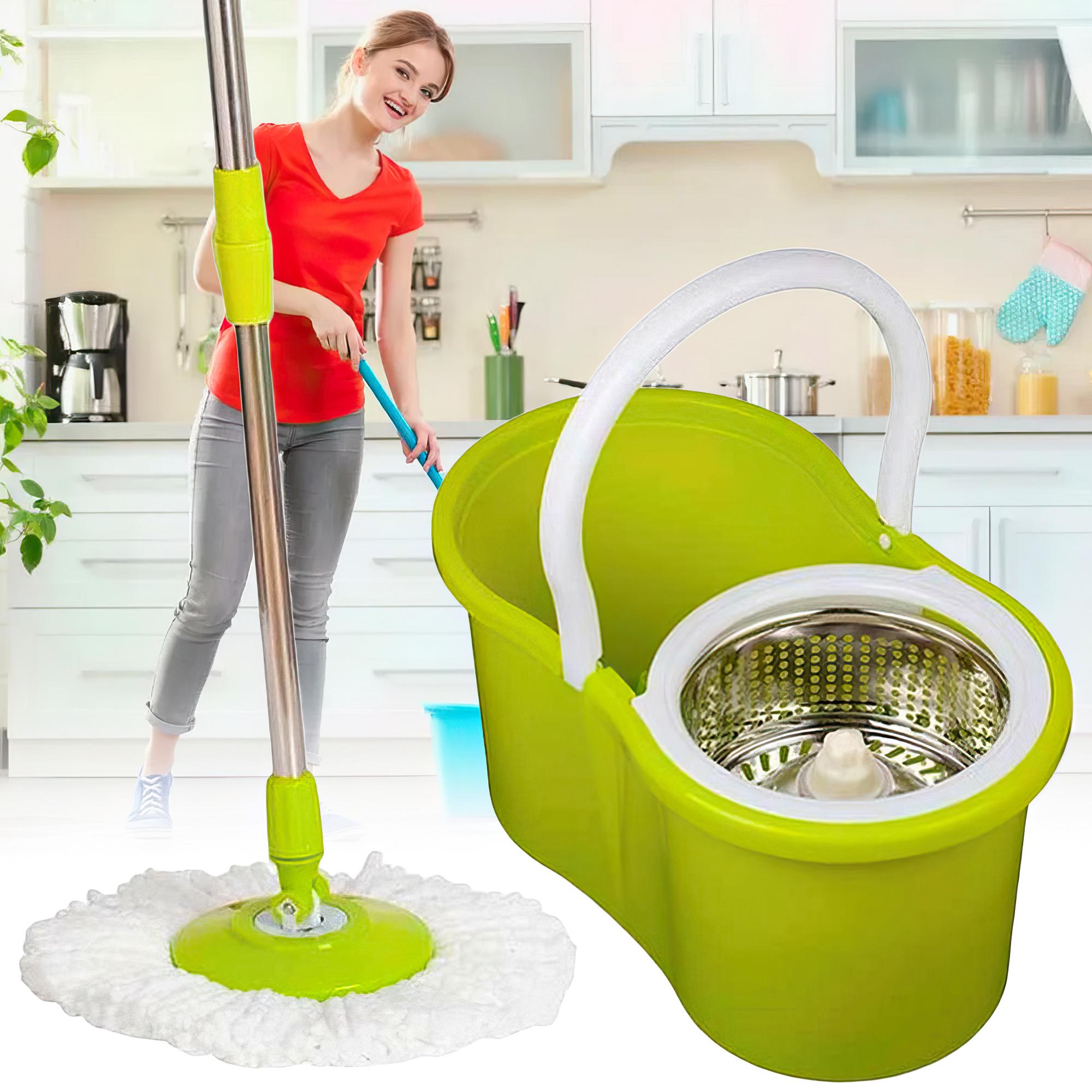 Швабра з відром з автоматичним віджиманням та полосканням Magic Mop Easy 360 на 10 літрів Зелений - фото 2 Швабра з відром з автоматичним віджиманням та полосканням Magic Mop Easy 360 на 10 літрів Зелений - фото 2