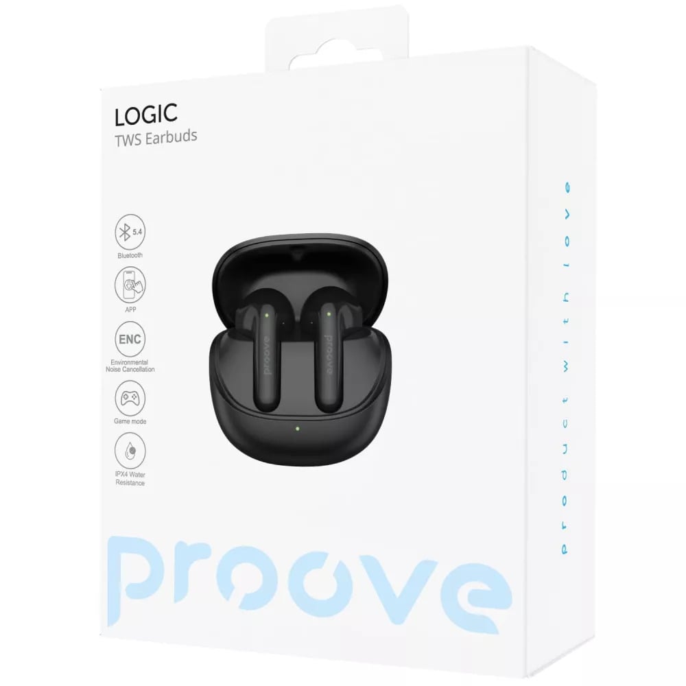 Навушники бездротові Proove Logic TWS Bluetooth 5.4 з кейсом 300 mAh Білий (27316550) - фото 5