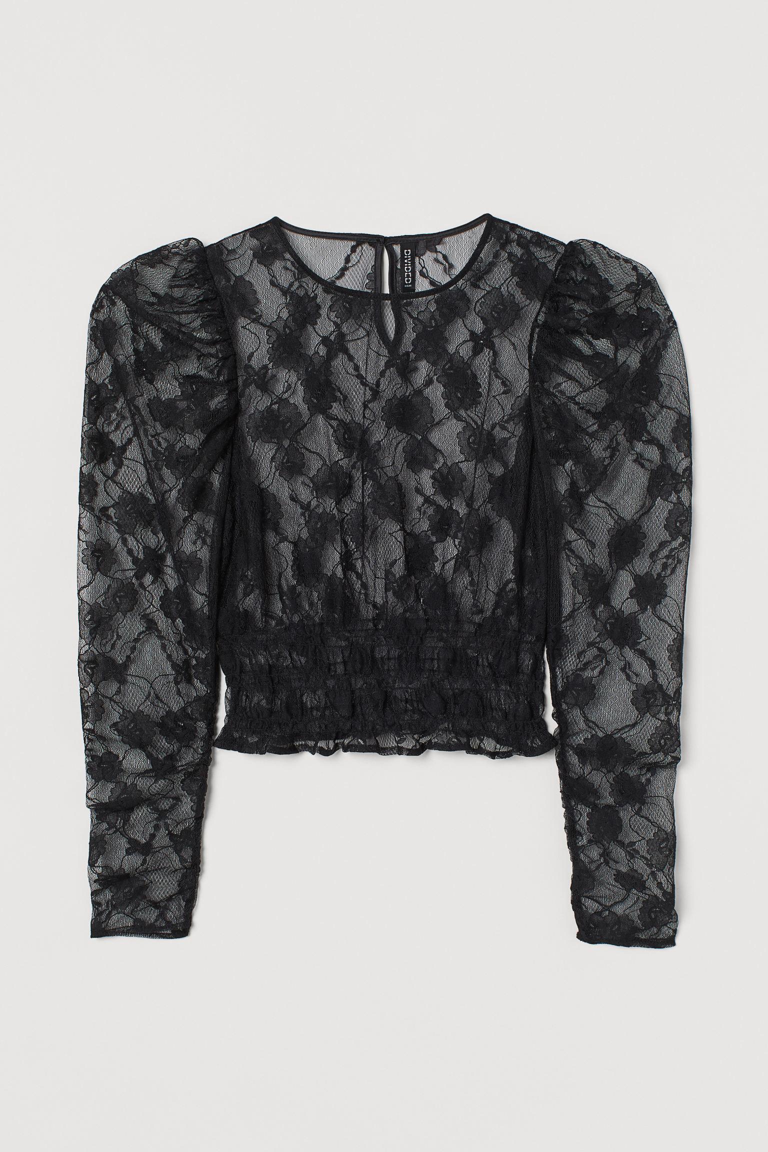 Блуза кружевная р. 36 Черный (8884552dm)