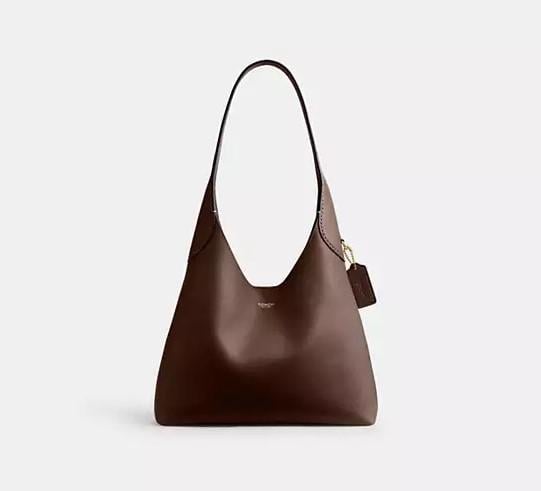 Женская сумка кожаная Coach Brooklyn Shoulder Bag 28 Maple (b2448)