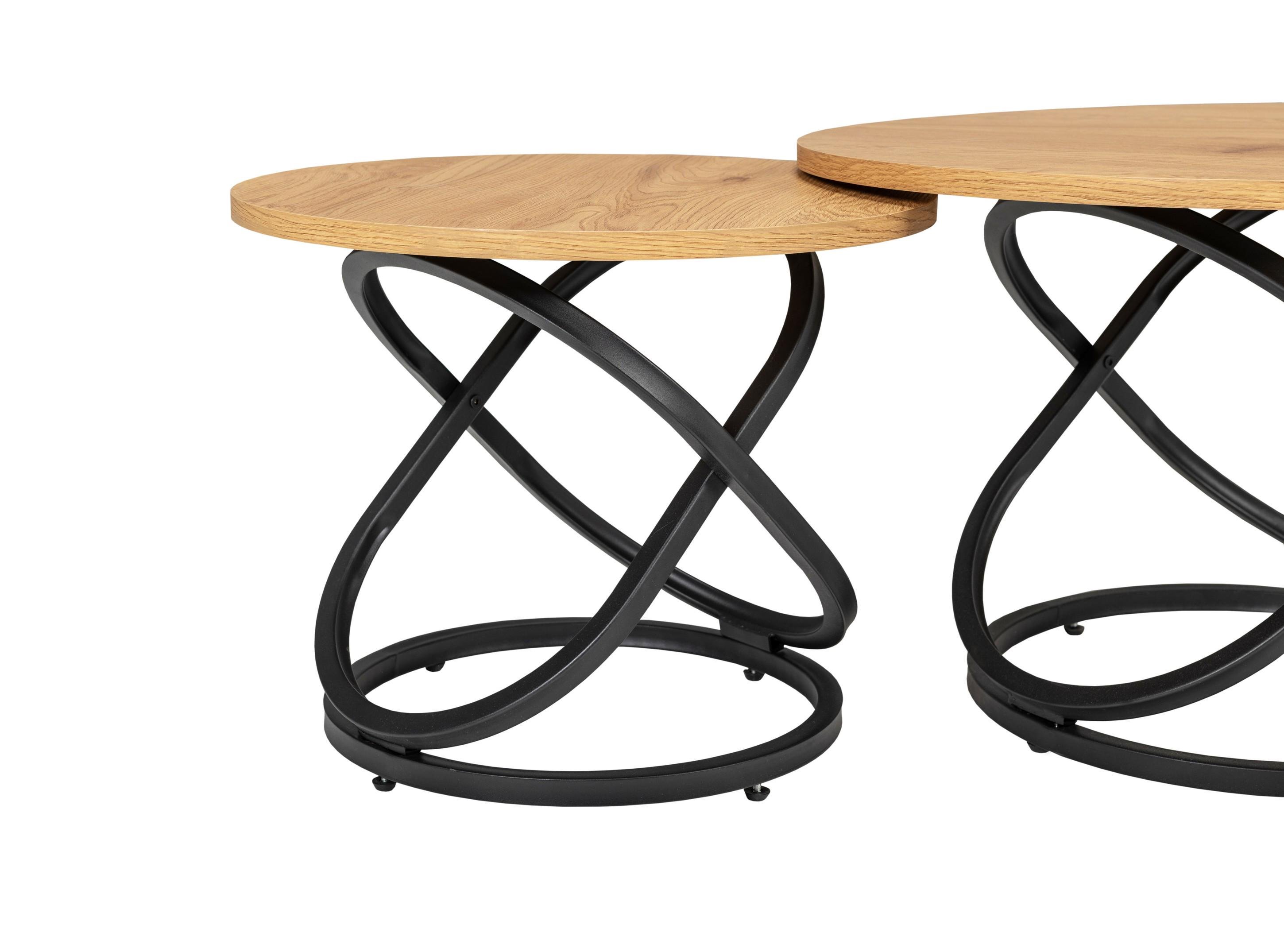 Комплект журнальных столов Vetro Ливио 700х460 мм/500х400 мм МДФ 2 шт. Дуб/Черный (СТ-55) - фото 3 Комплект журнальных столов Vetro Ливио 700х460 мм/500х400 мм МДФ 2 шт. Дуб/Черный (СТ-55) - фото 3