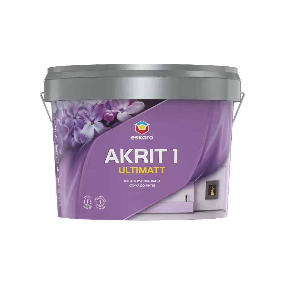 Краска интерьерная для стен/потолка Eskaro Akrit 1 Ultimatt 2,85 л В1 Белый (1546307944)