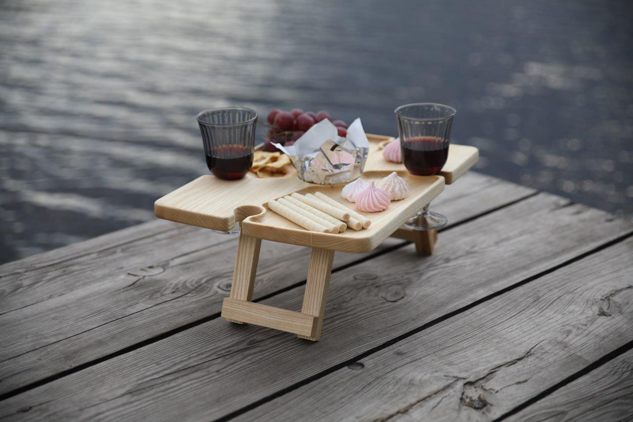 Столик винний поділений на 2 сектори 30х30х17 см (WDT-27.1) - фото 7 Столик винний поділений на 2 сектори 30х30х17 см (WDT-27.1) - фото 7