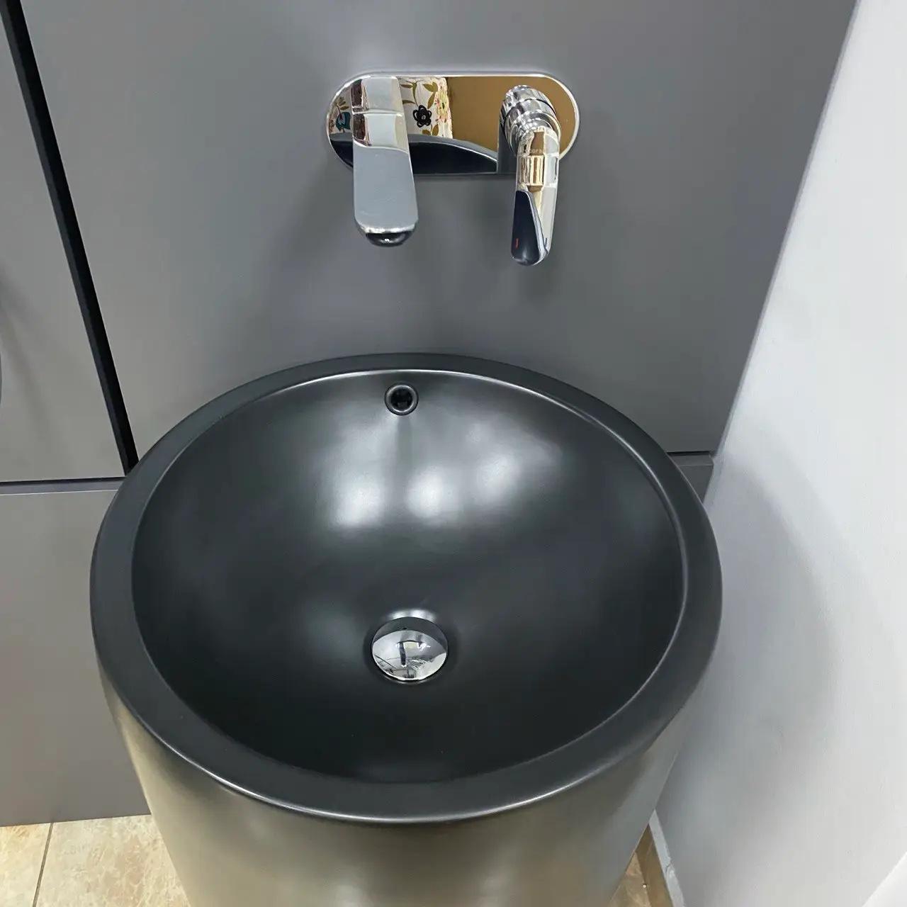 Умивальник підлоговий VBI Matera 450 мм круглий Чорний матовий (RM-VBI-019007) - фото 5 Умивальник підлоговий VBI Matera 450 мм круглий Чорний матовий (RM-VBI-019007) - фото 5