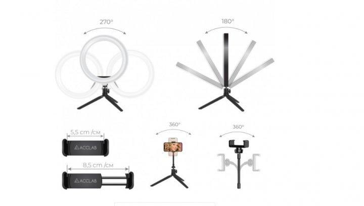 Cвітлодіодна лампа AL-360 36 см зі штативом 220V (536) - фото 5 Cвітлодіодна лампа AL-360 36 см зі штативом 220V (536) - фото 5