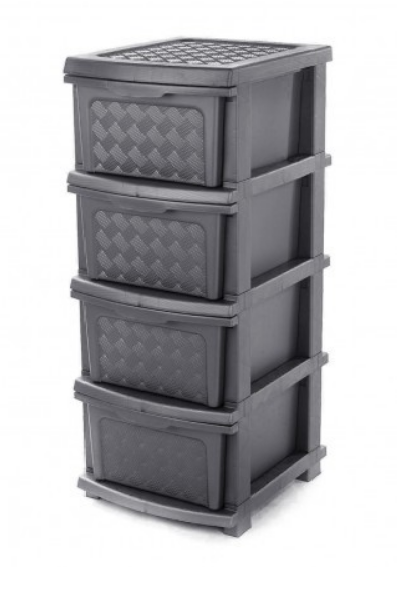 Пластиковый комод R-plastic 340х400х860 мм Серый (1232739898)