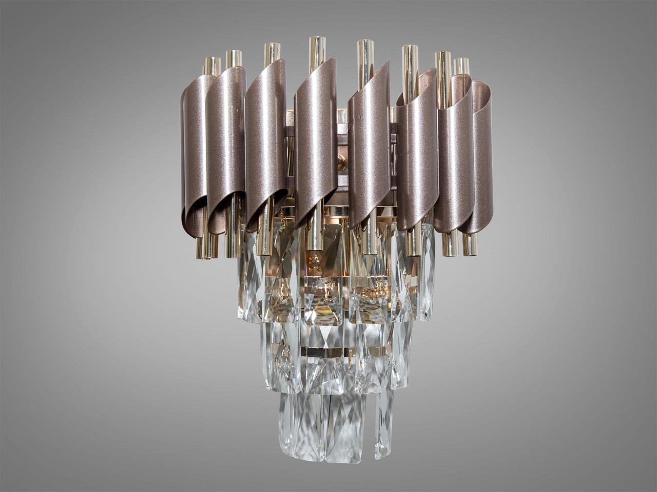 Светильник настенный EcoLed хрустальный 9001-2W-CF+SGD Шоколадно-коричневий