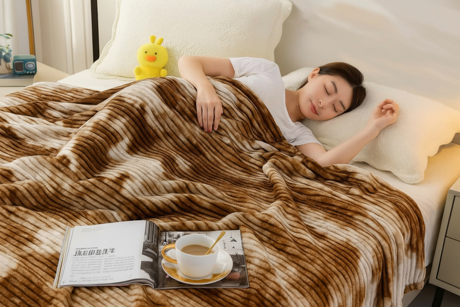 Плед флисовый полуторный Волна 160х210 см Коричневый (F-1-106-80/brown) - фото 1 Плед флисовый полуторный Волна 160х210 см Коричневый (F-1-106-80/brown) - фото 1