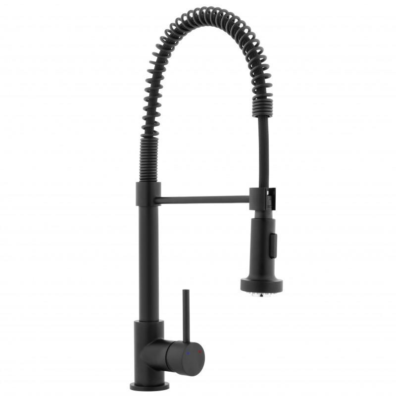 Смеситель для кухни Yoka BZ.ADERA-BLK reac-20000000112 с гибким изливом Черный (158909)