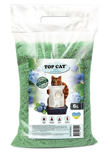 Наповнювач для котячого туалету Top Cat Tofu соєвий Тофу з ароматом Лохина 6 л 2,5 кг