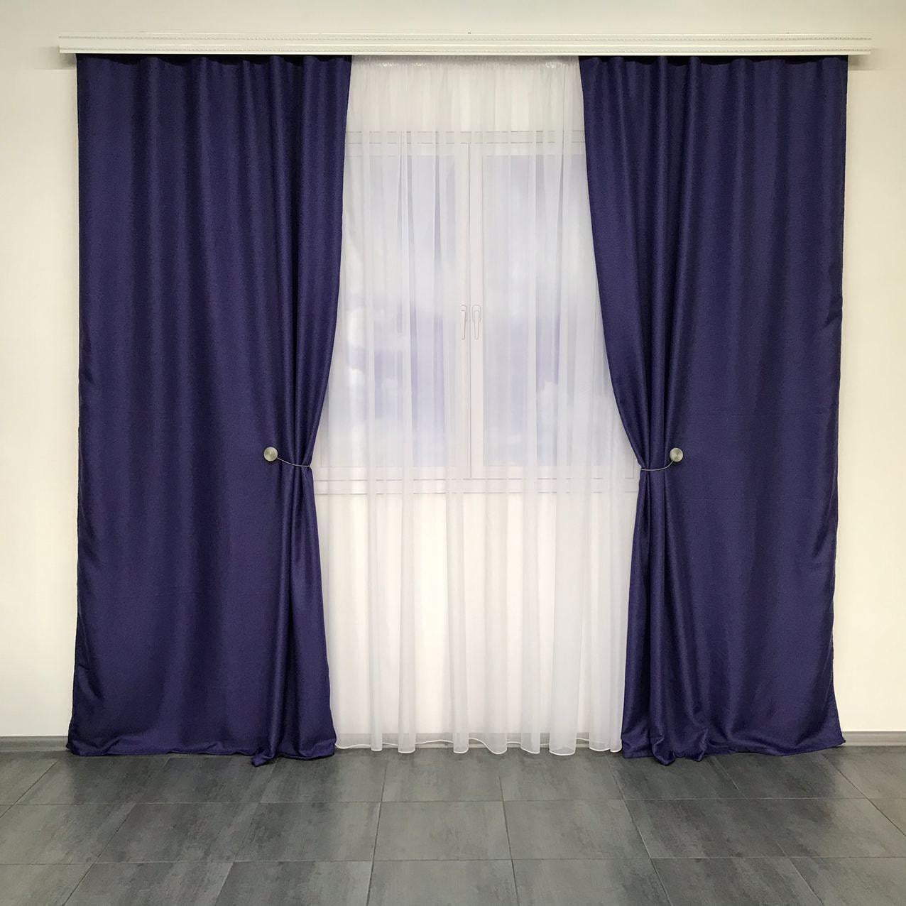 Шторы ALBO Блэкаут из льна 150x270 см 2 шт. Фиолетовый (SH-M5-21)