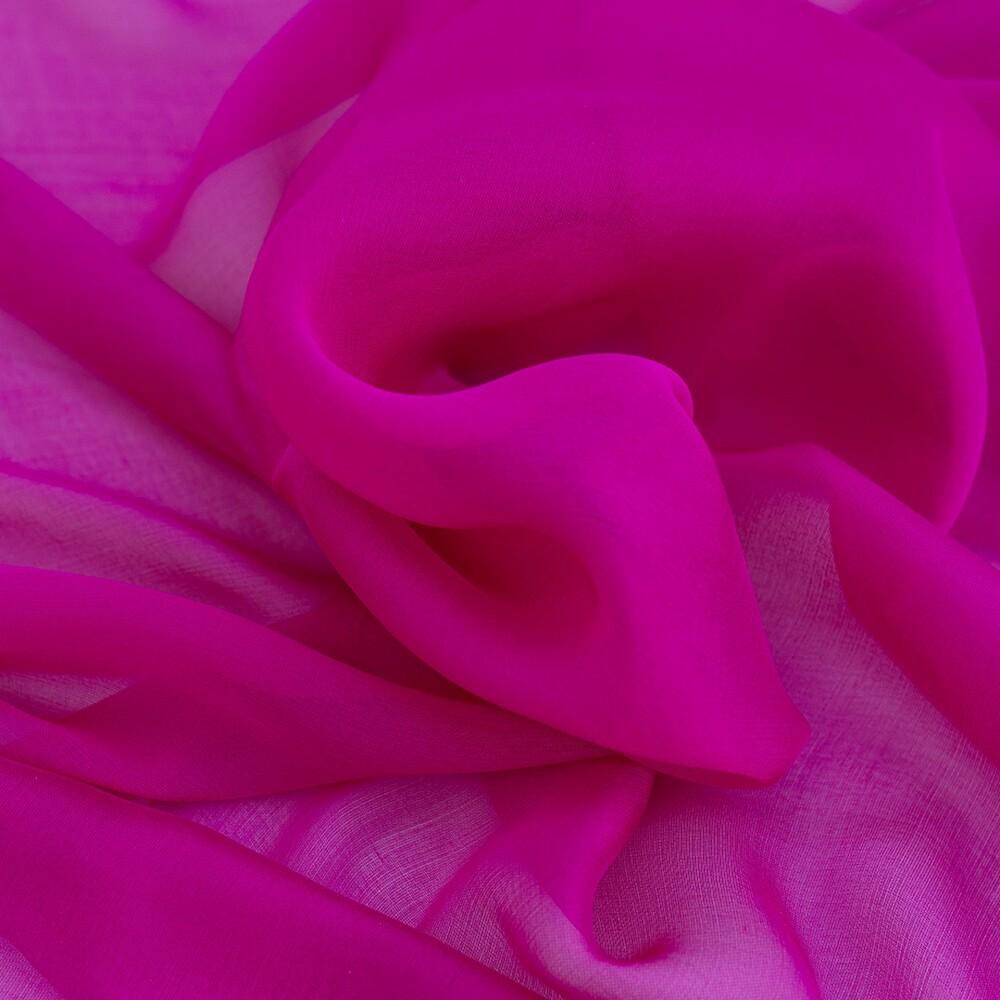 Ткань шифон натуральный шелк Фуксия (12199)