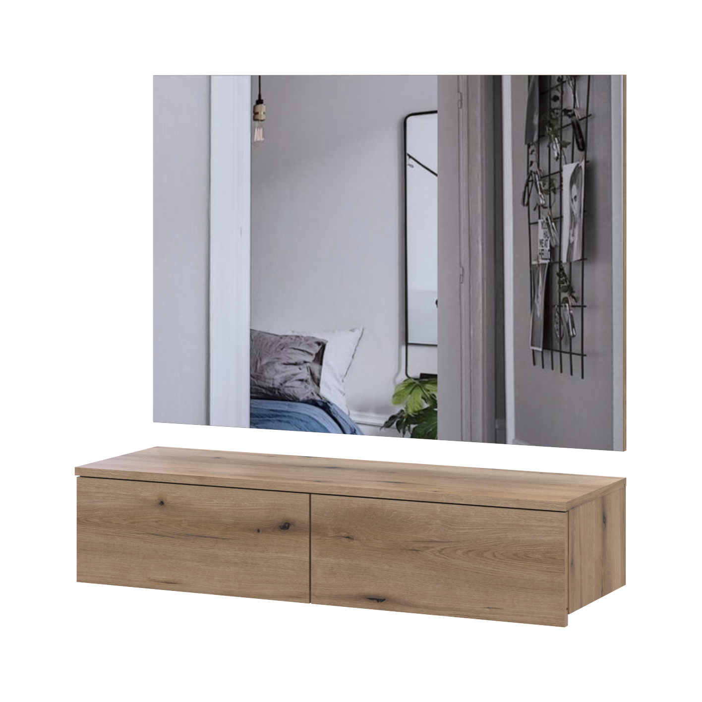 Тумба та дзеркало Doros Левія 100х32х100 см Дуб Евок (42005239)