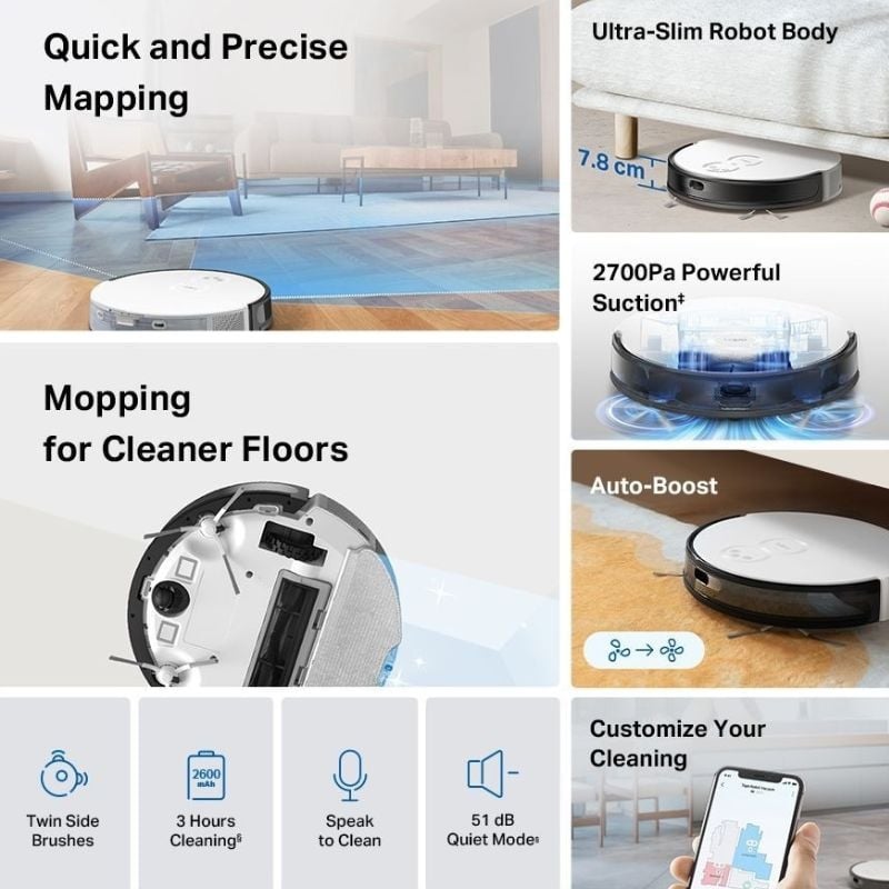 Робот-пылесос TP-Link Tapo RV20 Mop 2600 мАч (28690311) - фото 10 Робот-пылесос TP-Link Tapo RV20 Mop 2600 мАч (28690311) - фото 10