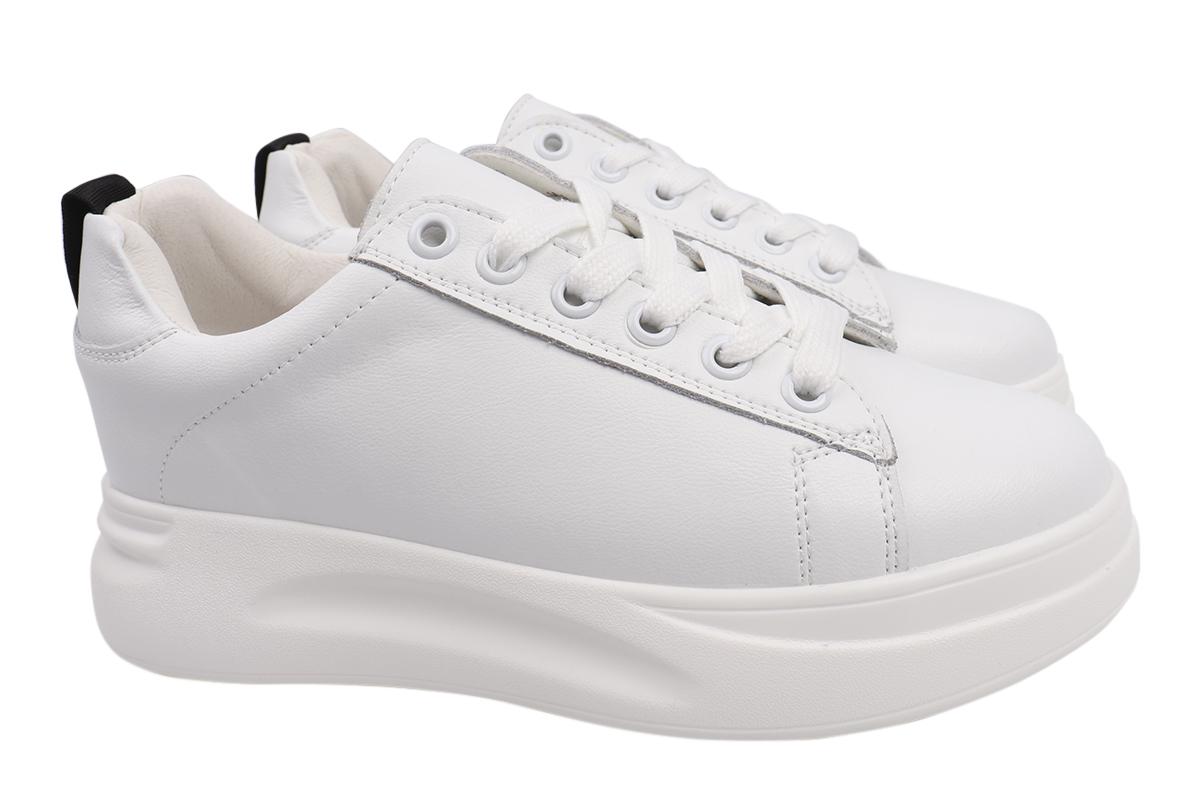 Кеды женские Farinni из кожи на платформе на шнуровке Белый (115-21DTCPF 34)