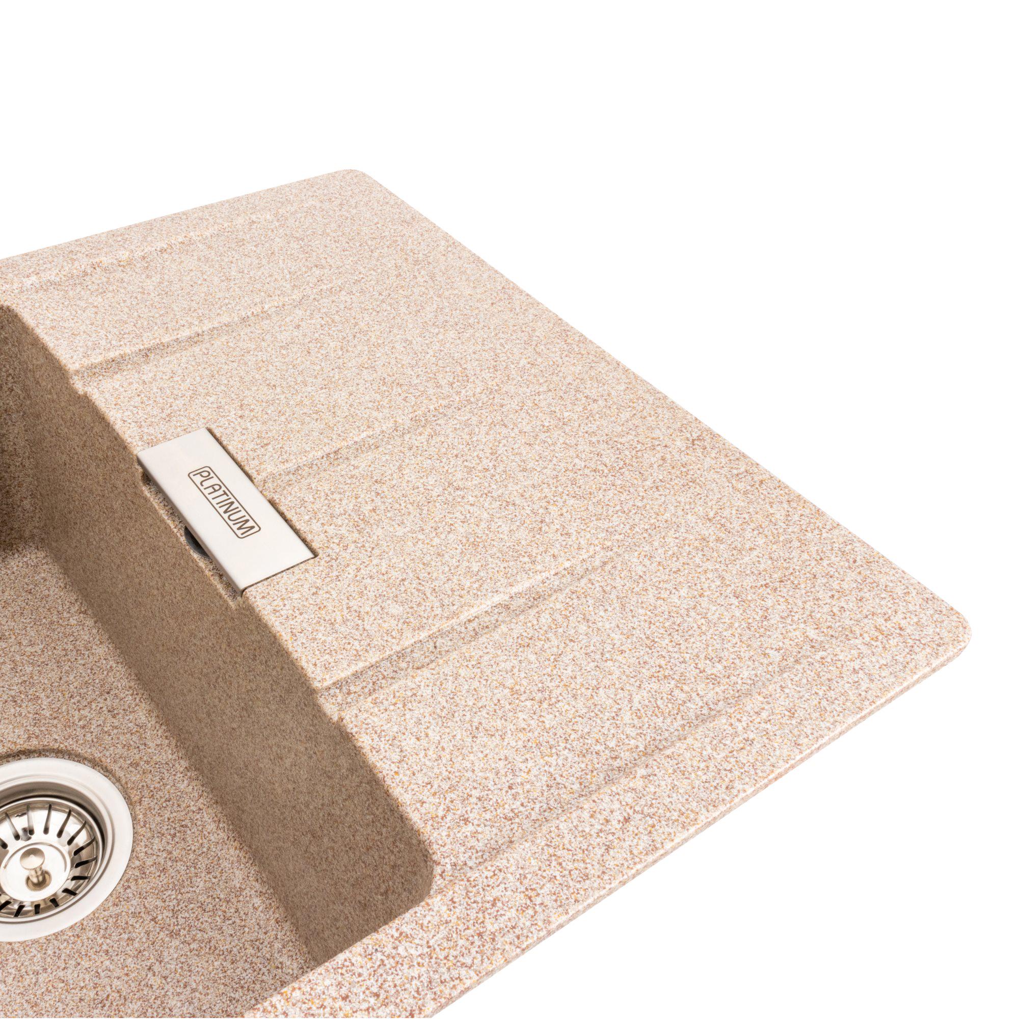 Мойка для кухни гранитная Platinum 7850 ROMA матовая Карамель - фото 3