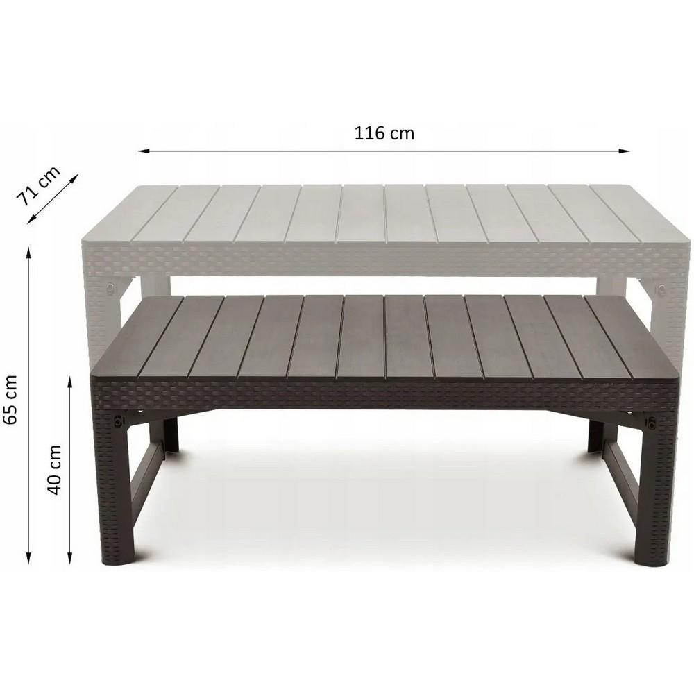 Стіл садовий Keter Lyon Коричневий (233834) - фото 6 Стіл садовий Keter Lyon Коричневий (233834) - фото 6