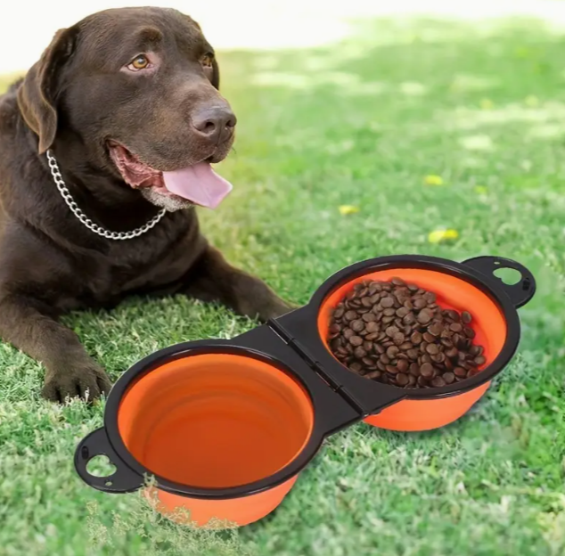 Миска для домашних животных складная двойная для корма и воды портативная силиконовая (2005) - фото 6 Миска для домашних животных складная двойная для корма и воды портативная силиконовая (2005) - фото 6