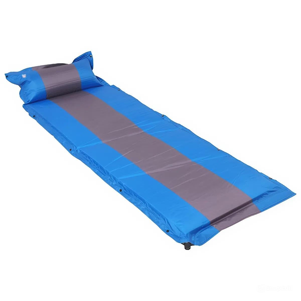 Килимок надувний з подушкою каремат 188x64x3 см Синій (29594844)