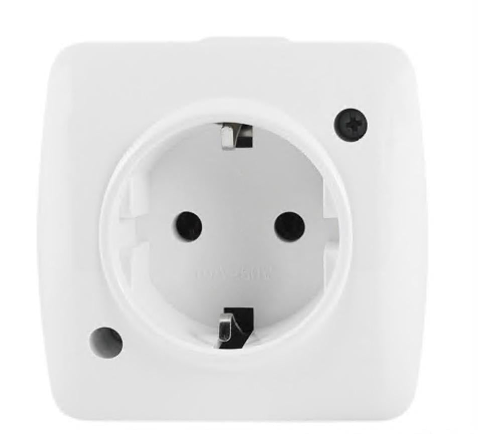 Розетка El-BI Alsu одинарная с накладной заземлением Белый (IP20)