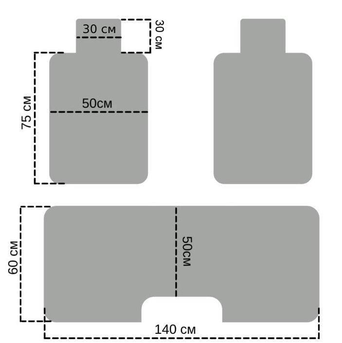 Накидка на сиденье автомобиля из овчины Sheepskin эко-шерсть задний комплект 50 см Бежевый (717) - фото 5