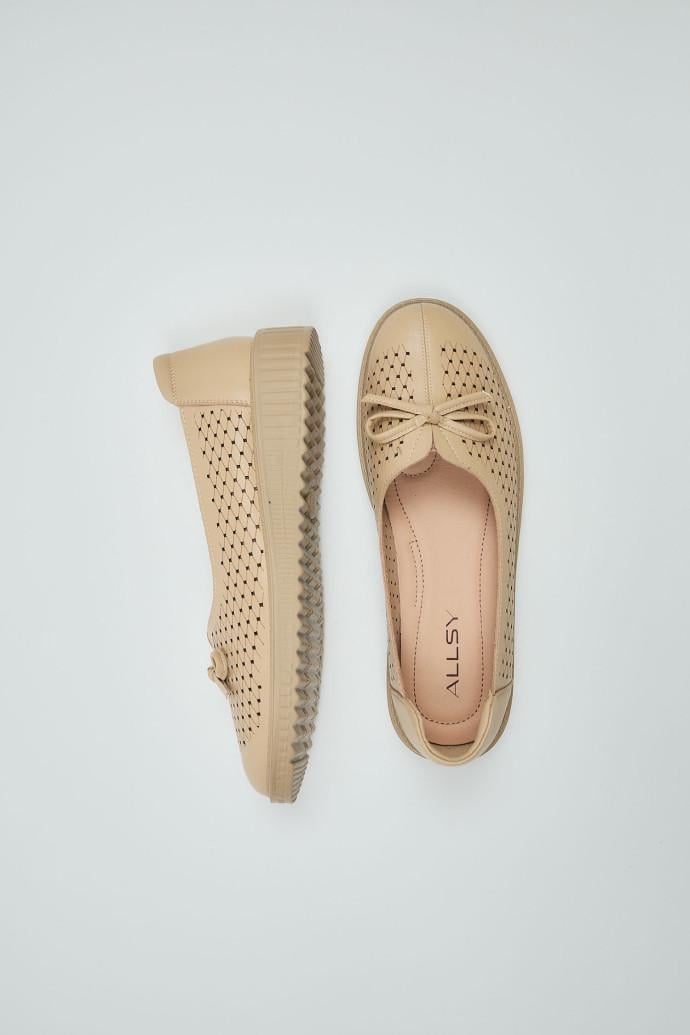 Балетки ALLSY шкіряні р. 38 Бежевий (196095)