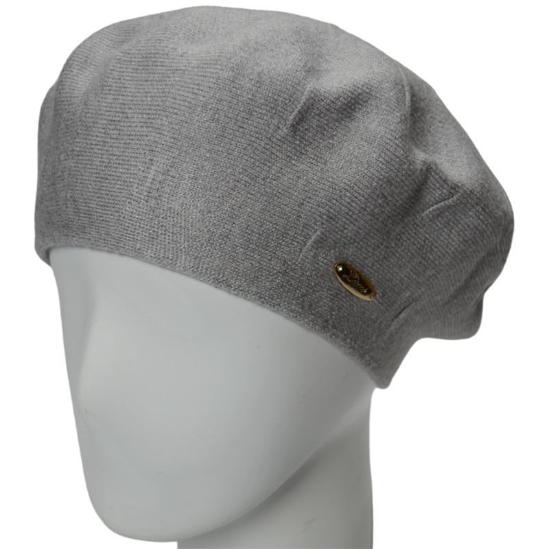 Берет двойной женский из вискозы Lirus Дейзи one size Серый меланжевый