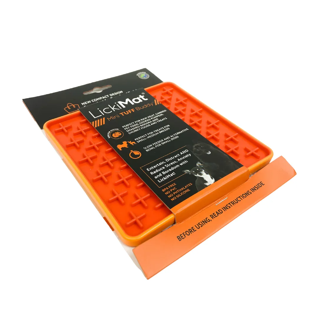 Коврик для лакомств животных LickiMat Mini Tuff Buddy Orange (24624424) - фото 1 Коврик для лакомств животных LickiMat Mini Tuff Buddy Orange (24624424) - фото 1