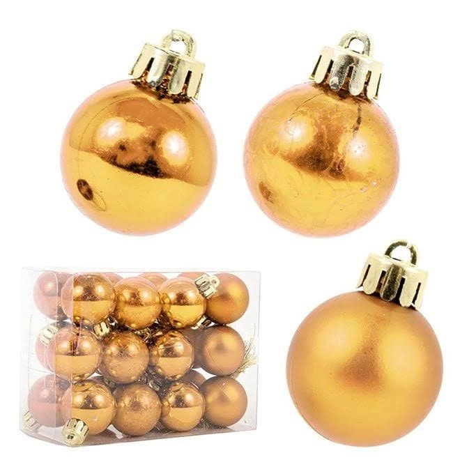 Набір кульок новорічних пластикових GIF2138-2 24 шт. 3 см (43034)