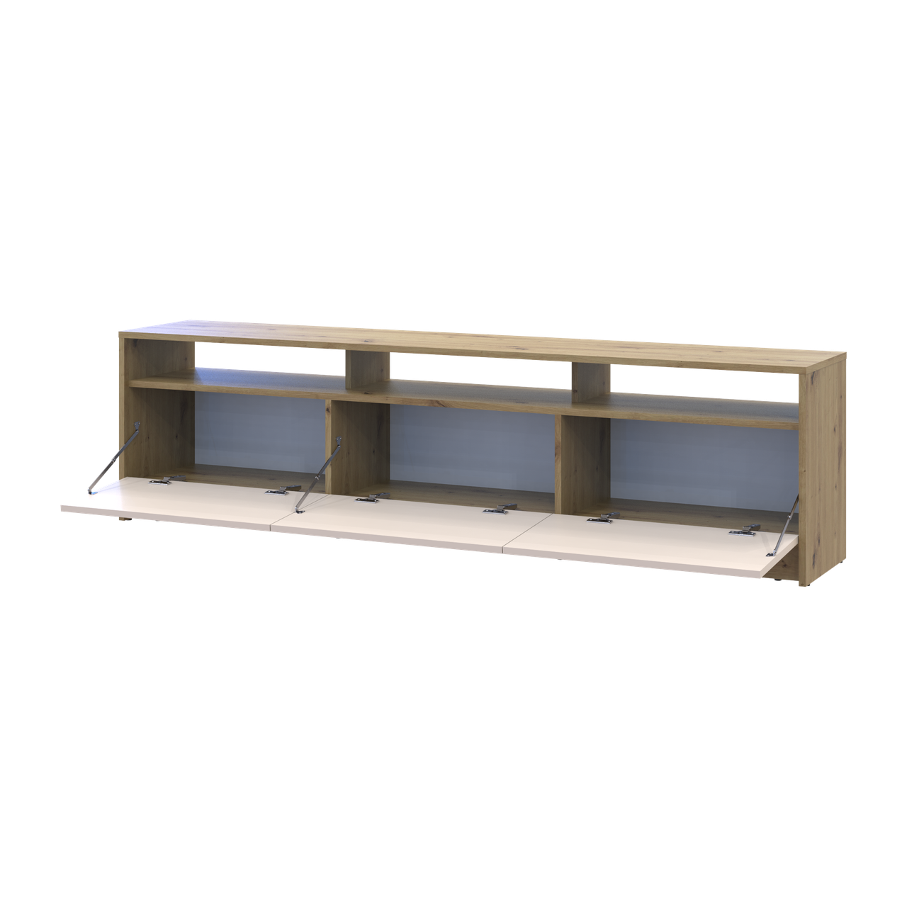 Тумба ТВ Doros U3 ДСП 180х33х43 см Дуб Артізан/Кашемір (41516203) - фото 2 Тумба ТВ Doros U3 ДСП 180х33х43 см Дуб Артізан/Кашемір (41516203) - фото 2