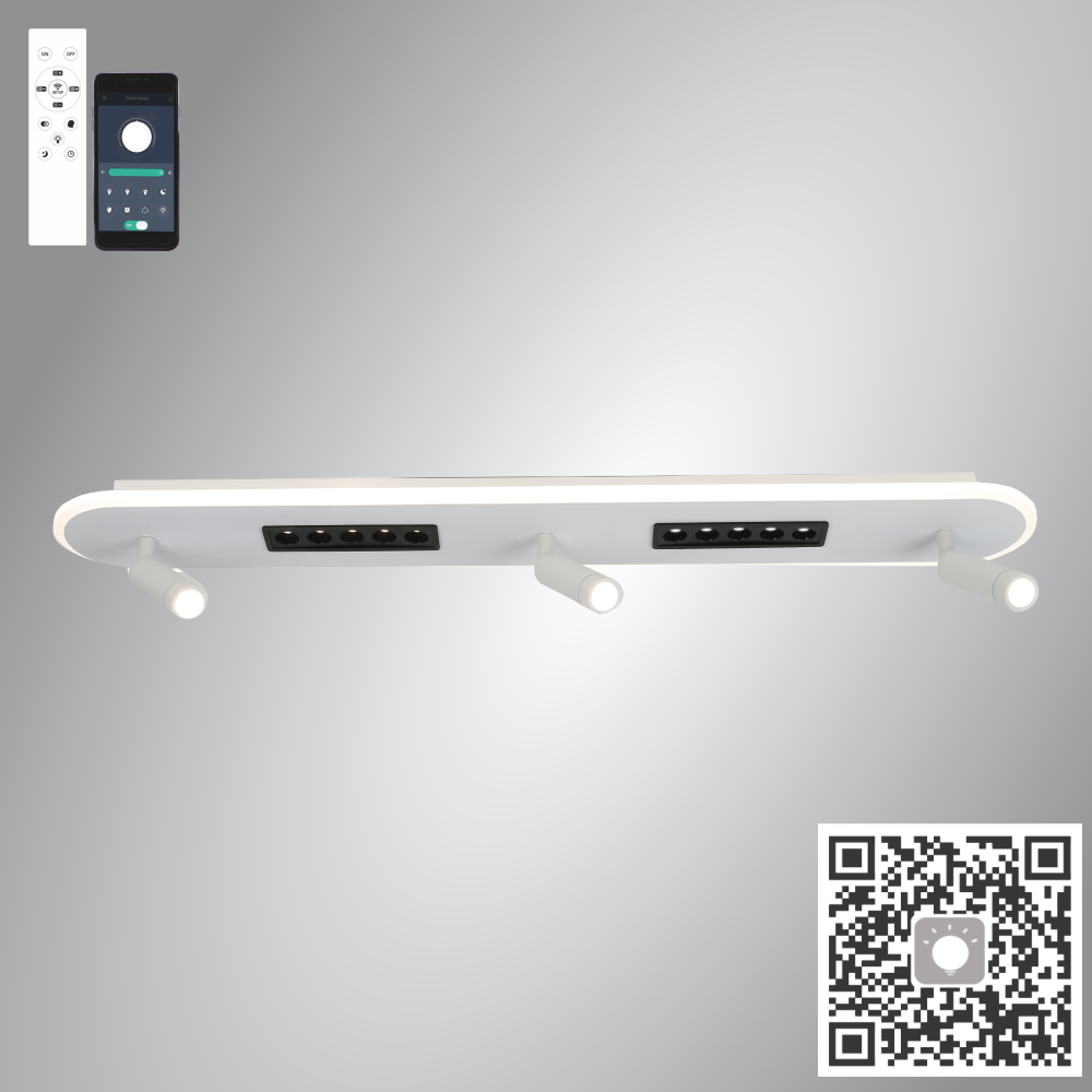 Люстра ESLLSE SHEFFIELD 3LR с пультом 52 и 6W 800х120 мм Белый (10211) - фото 3