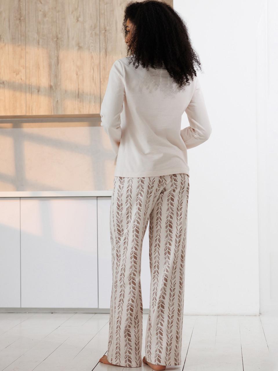 Піжама жіноча Roksanа сорочка вільного крою/штани з принтом байка XL Бежевий (1826/30016) - фото 2 Піжама жіноча Roksanа сорочка вільного крою/штани з принтом байка XL Бежевий (1826/30016) - фото 2