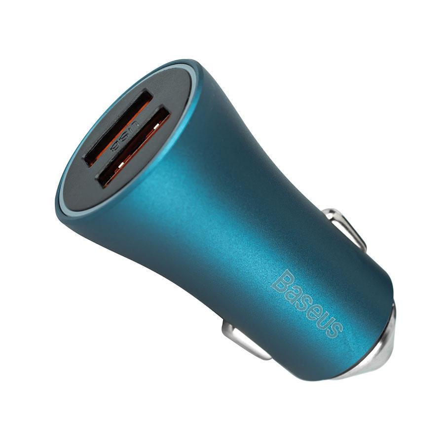Зарядний пристрій автомобільний BASEUS Golden Contactor Pro Dual Quick Charger Car Charger U+U 40W Blue (CCJD-A03)