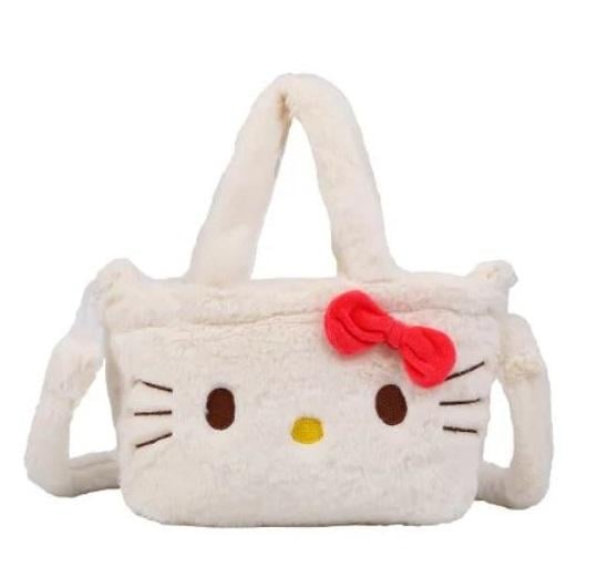 Сумка плюшевая Hello Kitty через плечо Бежевый (87148906)