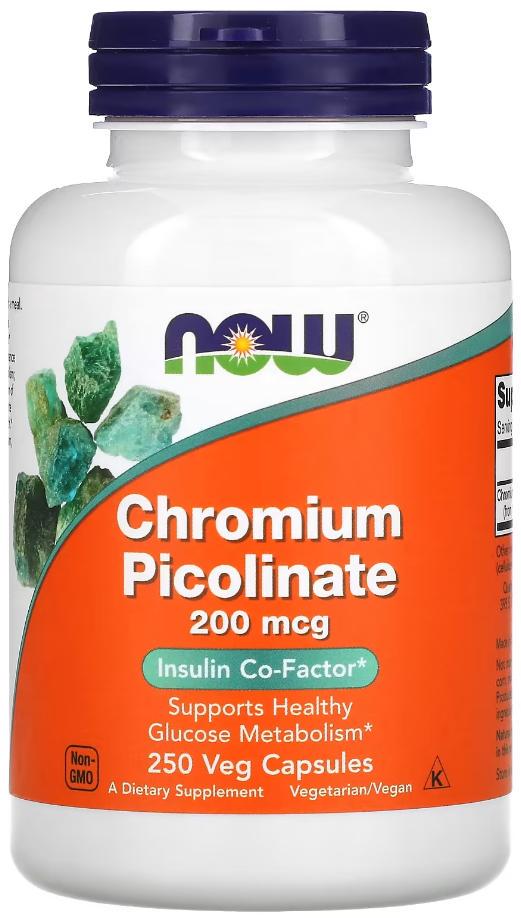 Хром Пиколинат NOW Foods Chromium Picolinate 200 мкг 250 капсул