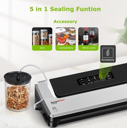 Вакуумний пакувальник 4 режими/шланг для вакуумування контейнерів/пакети 5 шт. Сріблястий - фото 6 Вакуумний пакувальник 4 режими/шланг для вакуумування контейнерів/пакети 5 шт. Сріблястий - фото 6