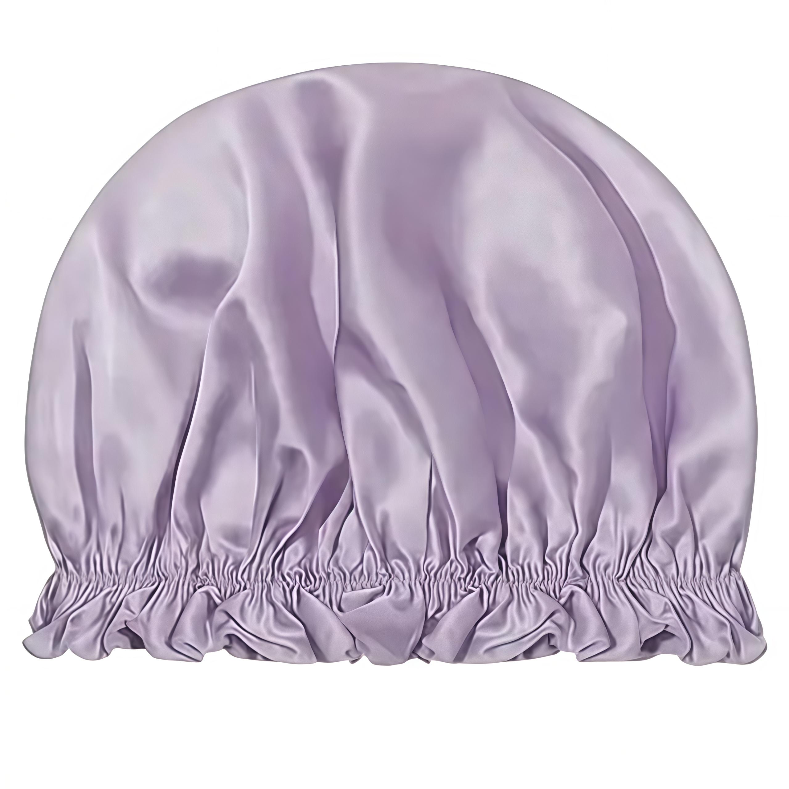 Шелковая шапочка для сна и душа с мягким краем 29х20 см Лавандовый
