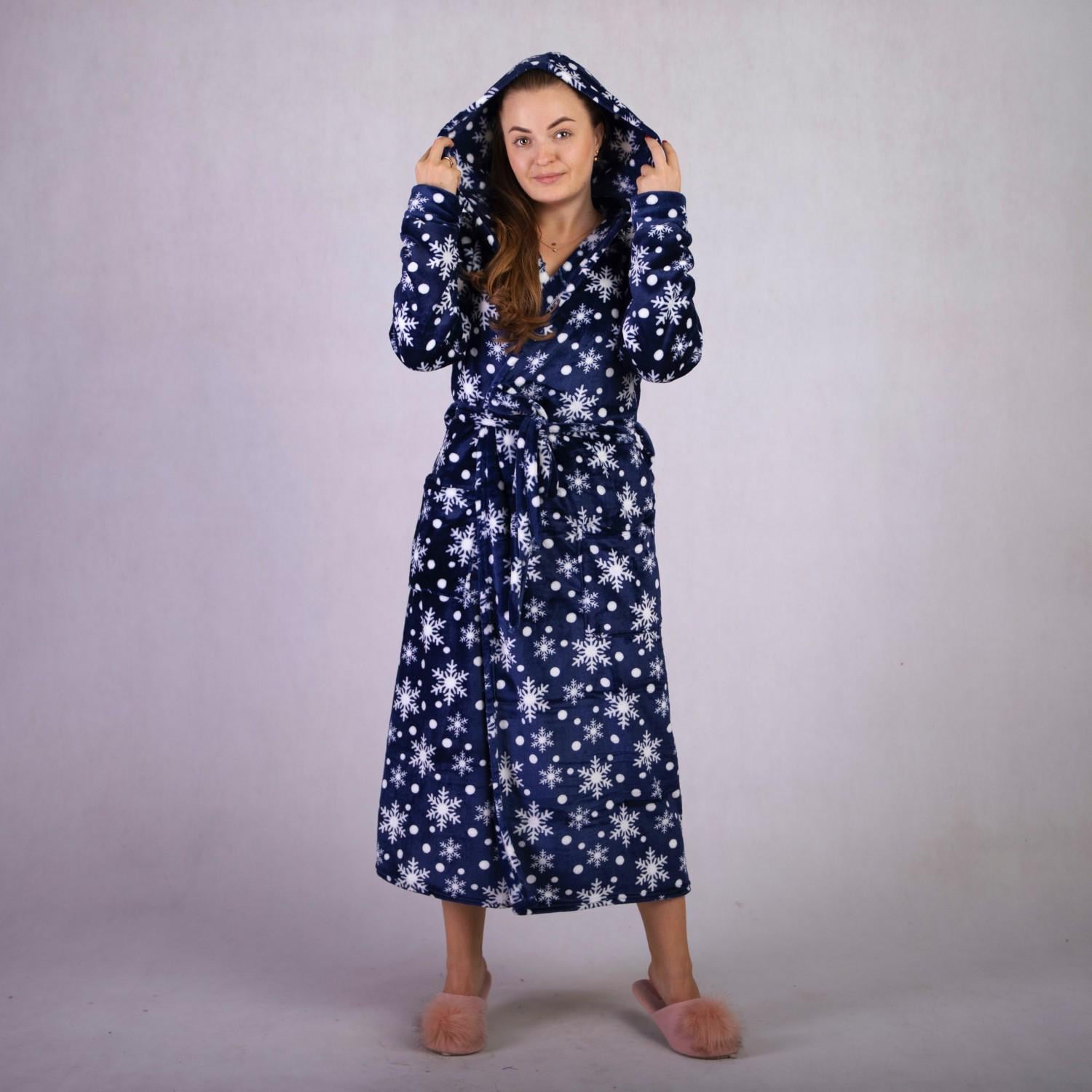 Халат женский махровый GO-IN TN1-2092 р. 50-52 Синий