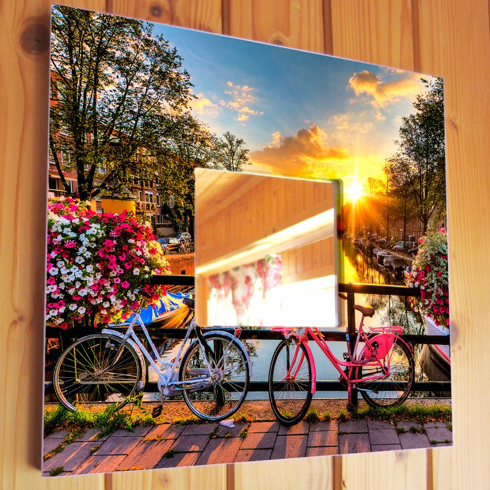 Зеркало декоративное Велосипеды Амстердам 260х260 мм (M03699)