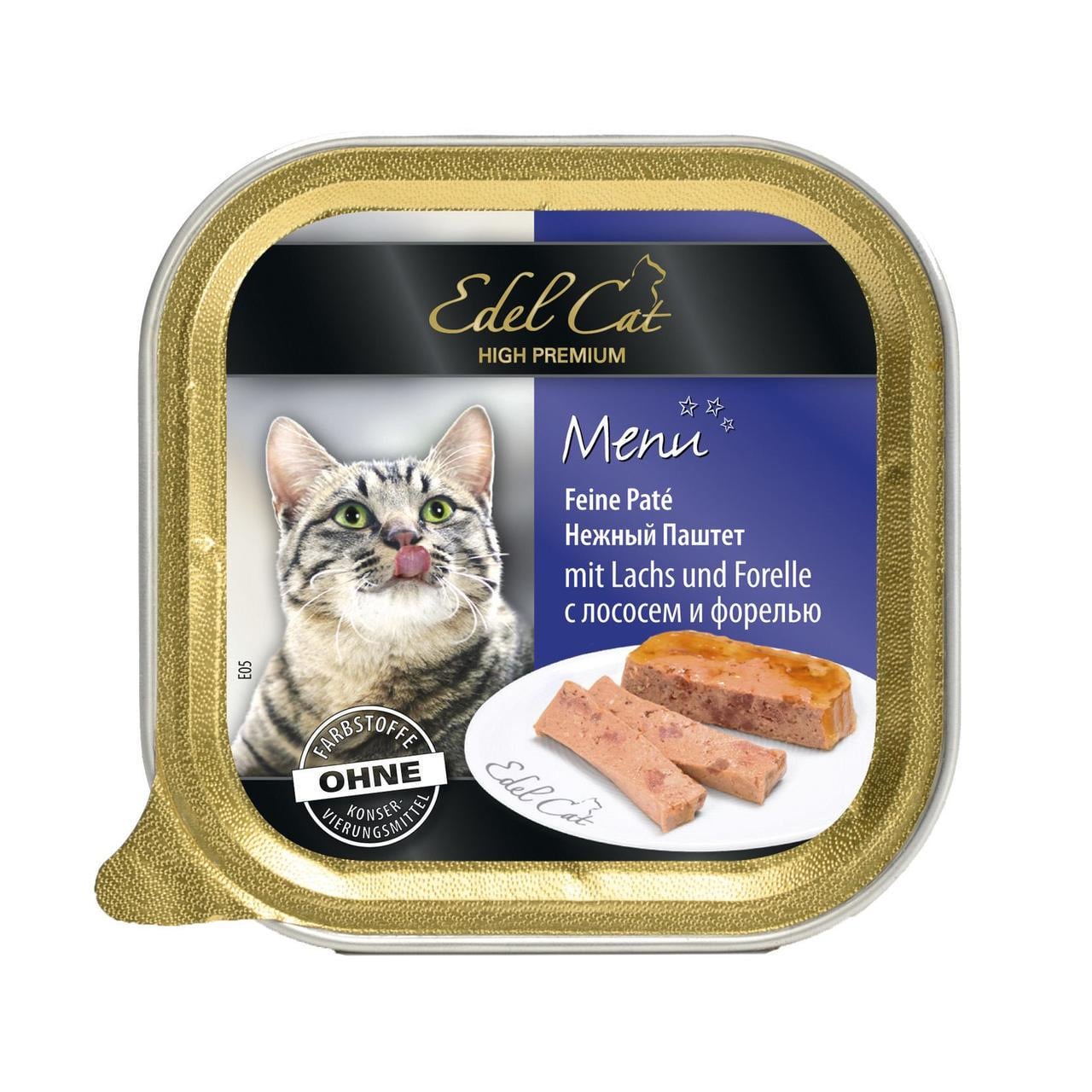 Корм влажный для кошек Edel Cat с лососем и форелью 100 г (1789920110)