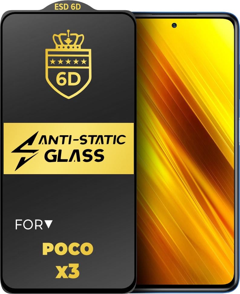 Стекло защитное 6D Anti-Static Xiaomi Poco X3 Glass Shield (34218)