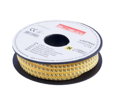 Маркер кабельный E.NEXT e.marker.stand.0.1.5.N символ N 1,5 мм2 1000 шт./рул. Желтый (s2037044)