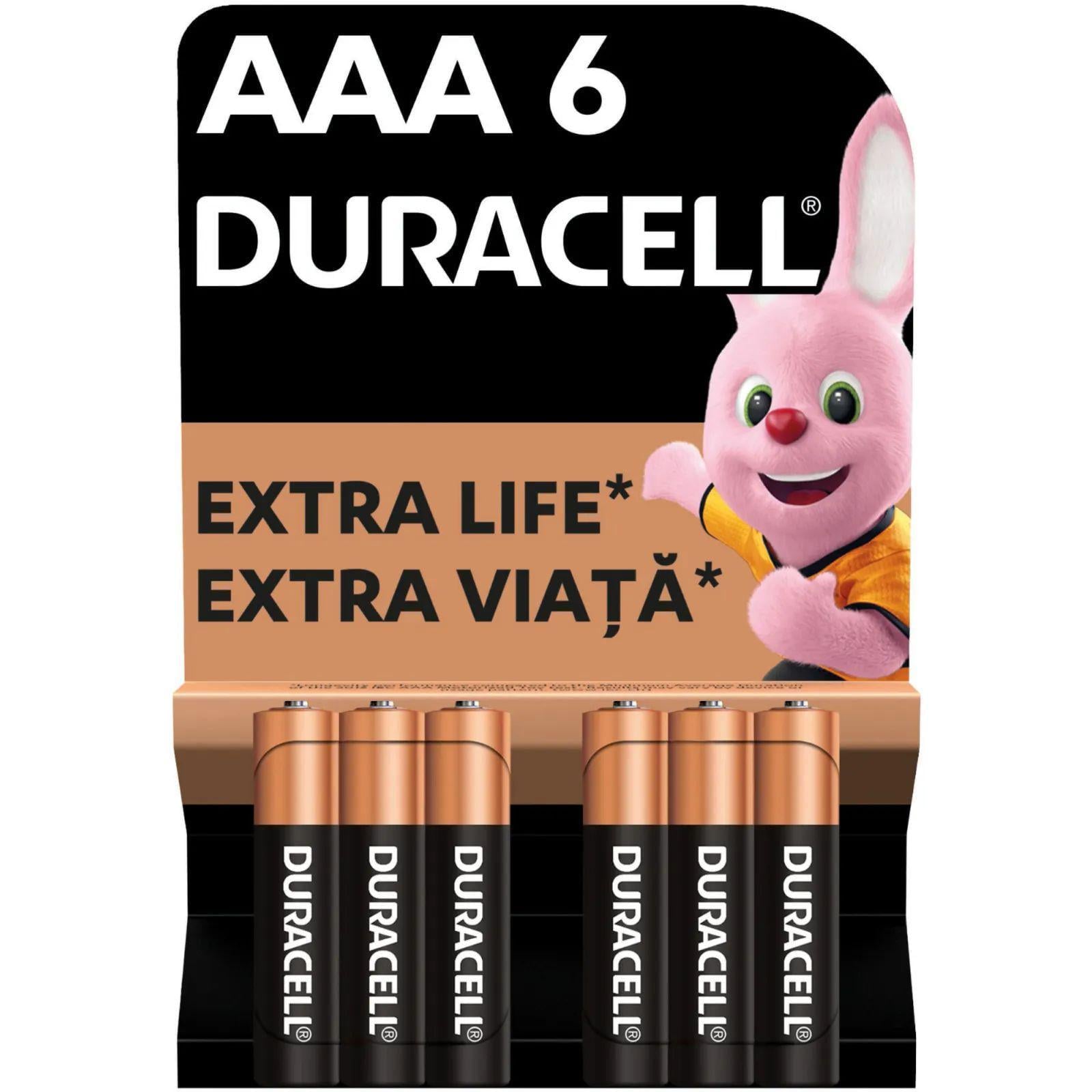 Батарейка алкалінова Duracell LR03/AAA на блістері 6 шт.