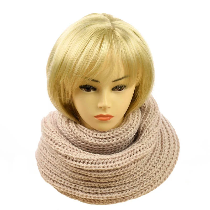 Женский шарф-хомут Английская резинка Бежевый