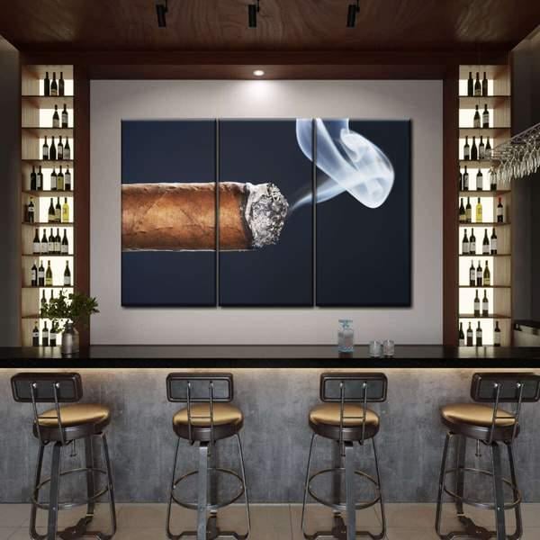 Модульная картина KIL Art Никотиновый дым из трех частей 78x48 см (M3_M_55)