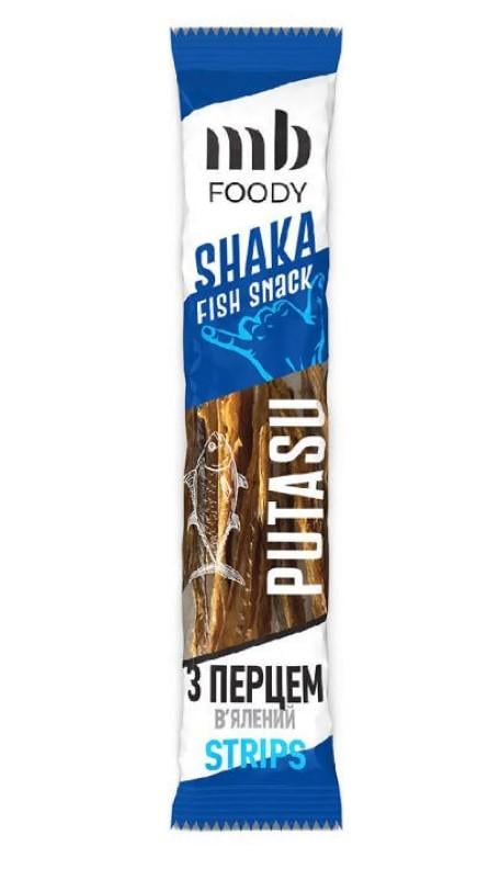 Стрипси путасу в'ялені MB FOODY FISH Shaka snack PUTASU з перцем 35 г (00-00001172)