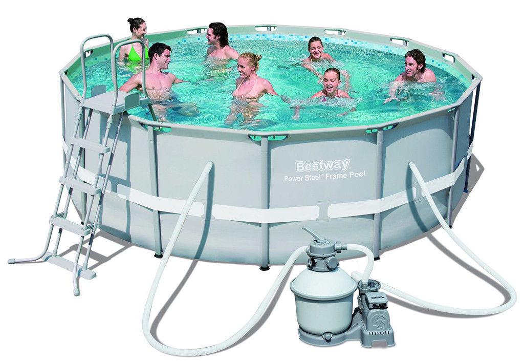 Бассейн каркасный 56478 округлый с песочным насосом 427х122 см (888874180)